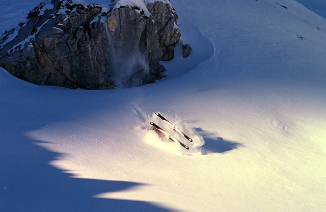 Telemarker: Micha Ewald <br> Foto: Peter Hutzler<br> Location: Alpspitze, Germany <br> Date: January 2005