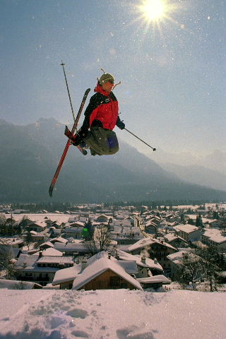 Telemarker: Micha Ewald <br> Foto: Peter Hutzler <br> Location: Wallgau, Germany <br> Date: February 2005