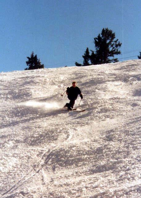 Telemarker: Micha Ewald <br> Foto: Flo Fertl  <br> Location: Brauneck <br> Date: Feb 1999
